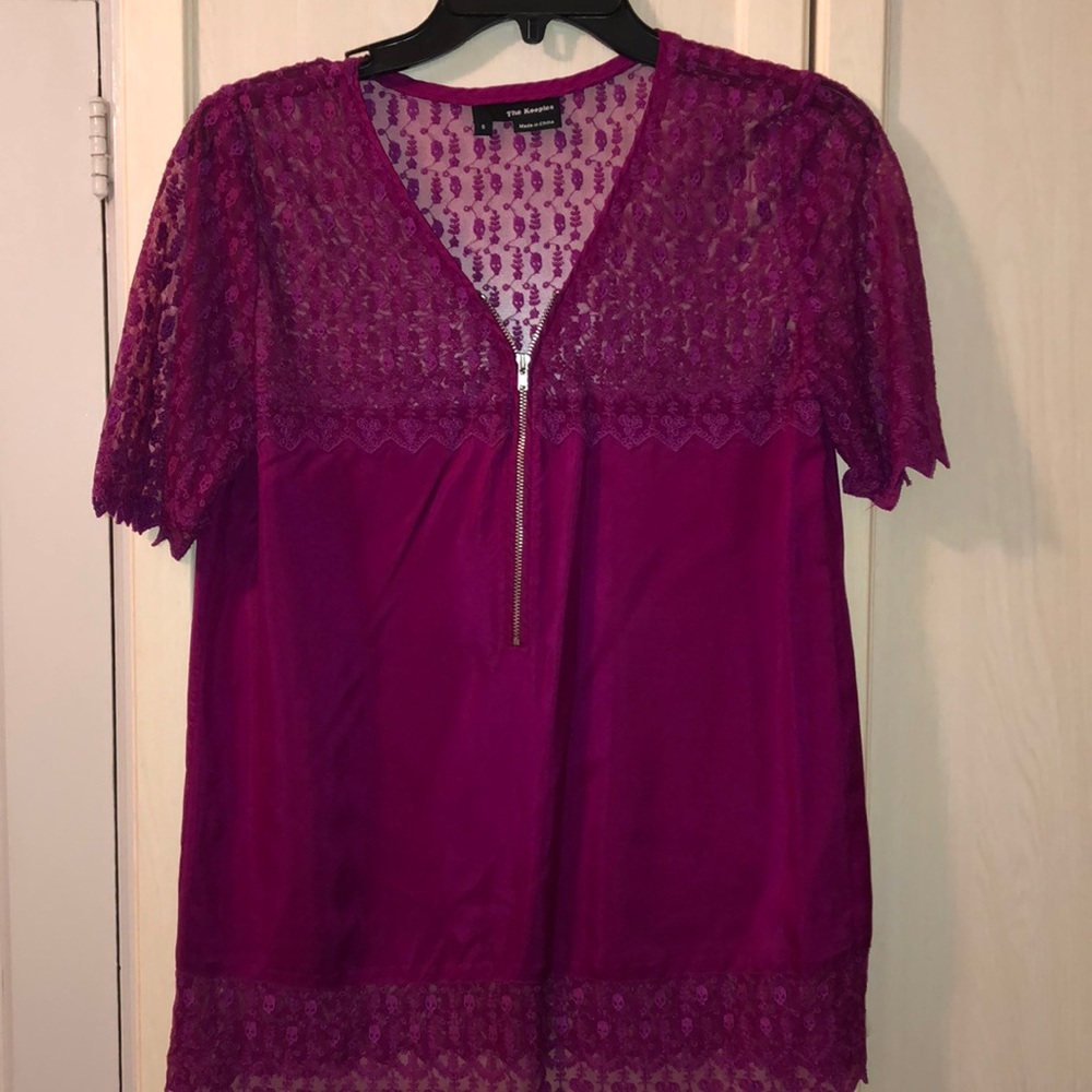 The Kooples Skull lace and silk blouse
